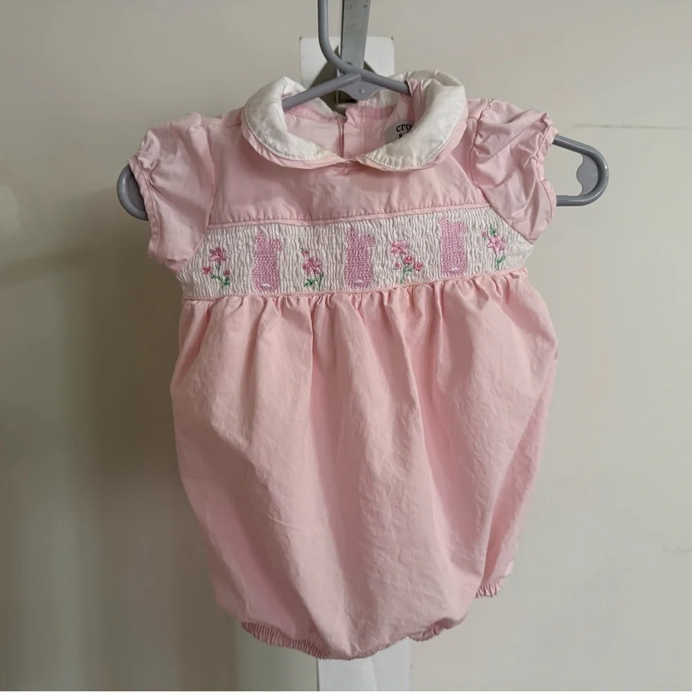 Crown & Ivy Smocked Bunny Bubble Romper